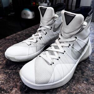 Nike Gray and White High-Top Athletic Shoes
